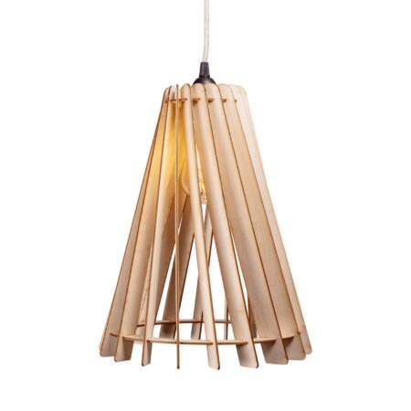 Luminaire à Suspension "Pravum" de couleur Naturel Brut sur fond blanc