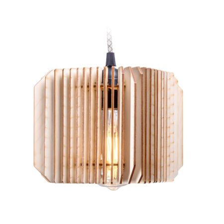 Luminaire à Suspension "Kube" de couleur Naturel Brut sur fond blanc