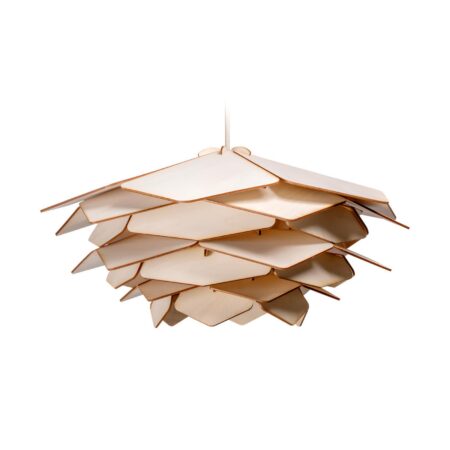 Luminaire à Suspension "Raina" de couleur Naturel Brut sur fond blanc