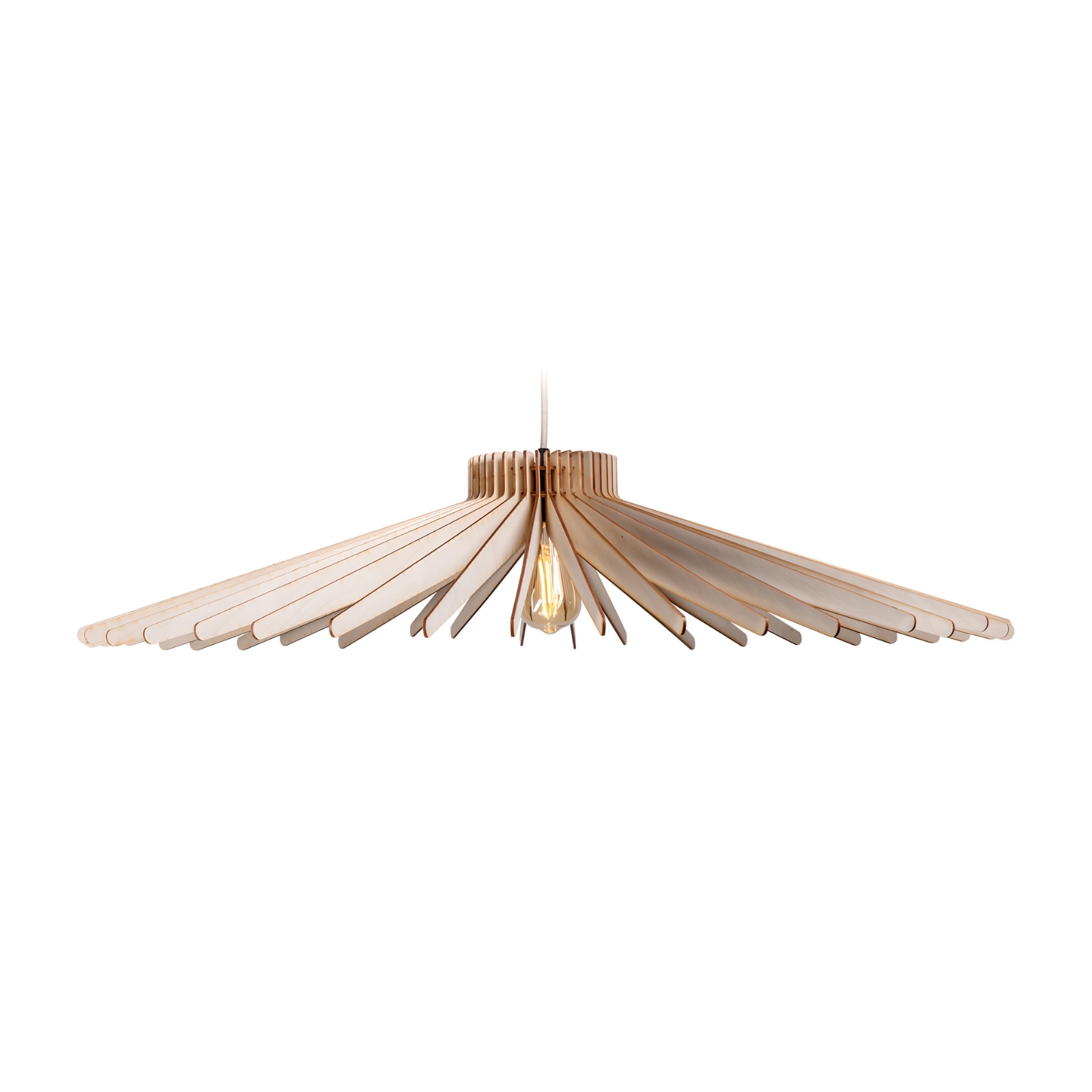 Luminaire à Suspension "Solaris XL" de couleur Naturel Huilé suspendu